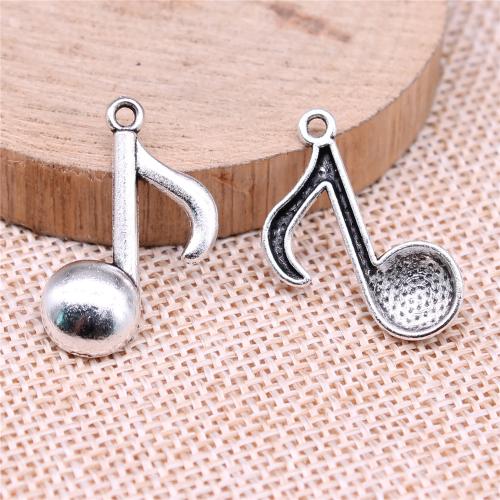 Tibetan Style Pendants, Music Note, antique silver color plated, vintage & fashion jewelry & DIY, 22x17mm, Sold By PC