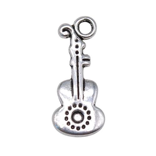 Musical Instrument Shaped Zinc Alloy Pendants Guitar antique silver color plated vintage & fashion jewelry & DIY Sold By PC