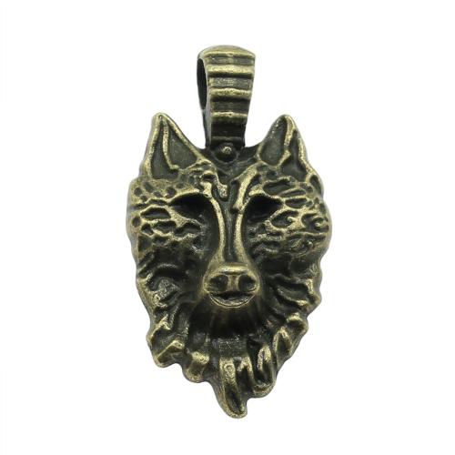 Tibetan Style Animal Pendants, Wolf, plated, vintage & fashion jewelry & DIY, more colors for choice, 32x17mm, Sold By PC