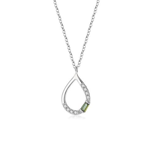 Cubic Zircon Micro Pave 925 Sterling Silver Necklace fashion jewelry & micro pave cubic zirconia & for woman Sold By PC