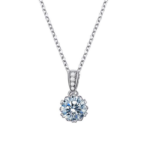 925 Sterling Silver Necklaces with Moissanite fashion jewelry & for woman Sold By PC