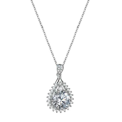 925 Sterling Silver Necklaces with Moissanite fashion jewelry & for woman Sold By PC