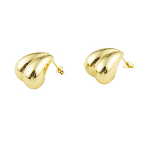 Brass Stud Earring, high quality plated, fashion jewelry & for woman, more colors for choice, 19x18x12mm, Sold By Pair