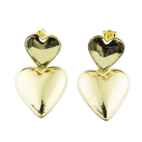 Brass Drop Earring, Heart, high quality plated, fashion jewelry & for woman, more colors for choice, 33x20x3mm, Sold By Pair