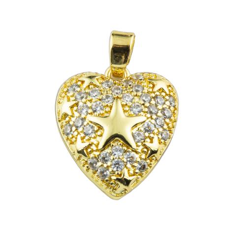 Cubic Zirconia Micro Pave Brass Pendant Heart high quality plated DIY & micro pave cubic zirconia Approx 3mm Sold By PC