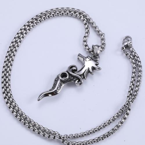 Stainless Steel Jewelry Necklace, 304 Stainless Steel, polished, fashion jewelry & Unisex & different styles for choice, original color, 54x21mm, Length:Approx 60 cm, Sold By PC