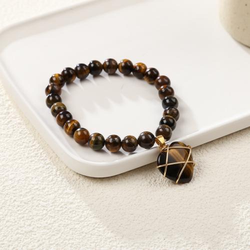 Gemstone Bracelets Natural Stone with Zinc Alloy Heart fashion jewelry & for woman Length Approx 19-19.5 cm Sold By PC