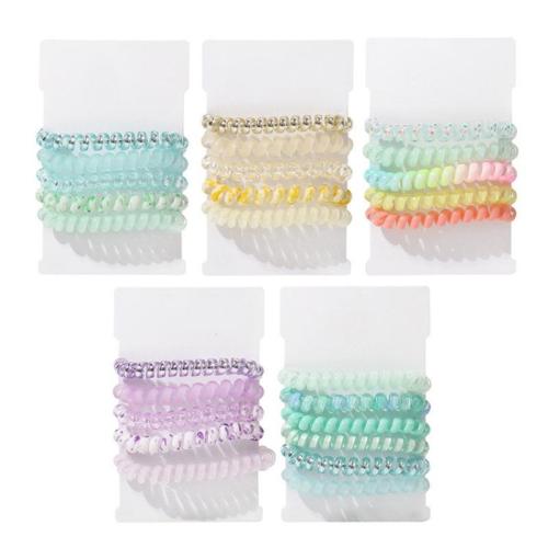 Phone Wire Hair Elastic Plastic for woman mixed colors Sold By Lot