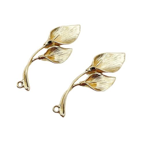 Brass Jewelry Pendants, plated, DIY, golden, 13x38mm, 10PCs/Lot, Sold By Lot