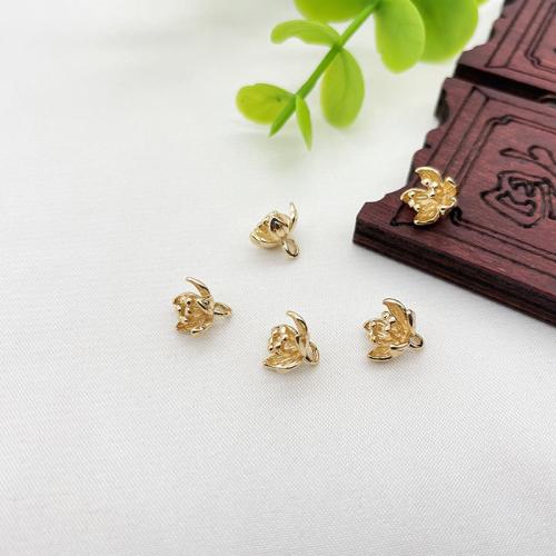 Brass Jewelry Pendants, petals, plated, DIY, golden, 8mm, 10PCs/Lot, Sold By Lot