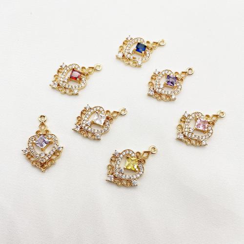 Cubic Zirconia Micro Pave Brass Pendant plated DIY & micro pave cubic zirconia Sold By Lot