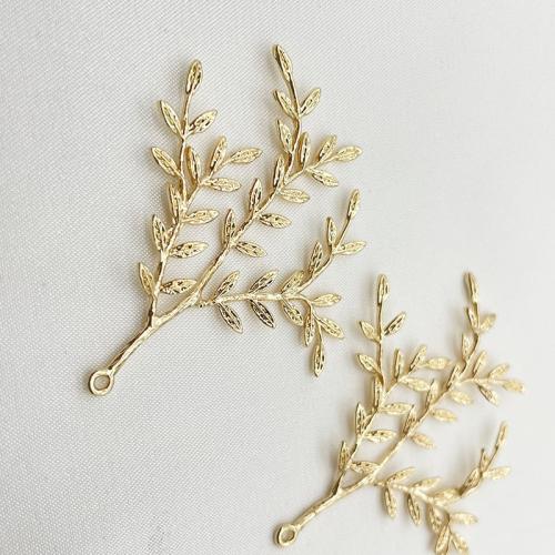 Bijoux pendentifs en laiton, branche, Placage, DIY, doré, 42x49mm, 10PC/lot, Vendu par lot