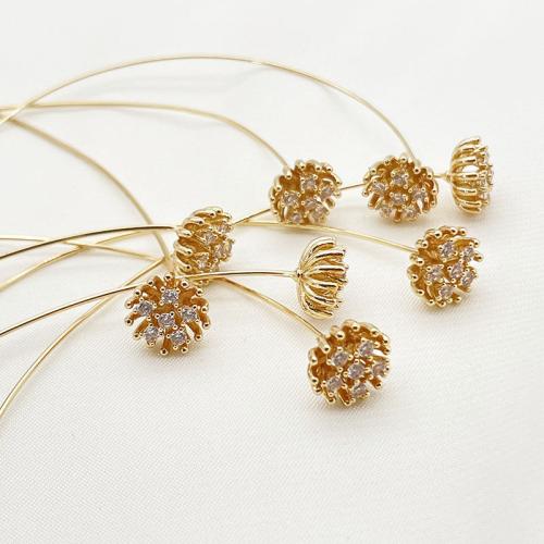 Hair Accessories DIY Findings, Brass, plated, micro pave cubic zirconia, golden, 10x85x0.60mm, 10PCs/Lot, Sold By Lot