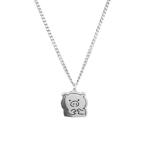 Titanium Steel Necklace polished cute & Unisex original color Length 60 cm Sold By PC