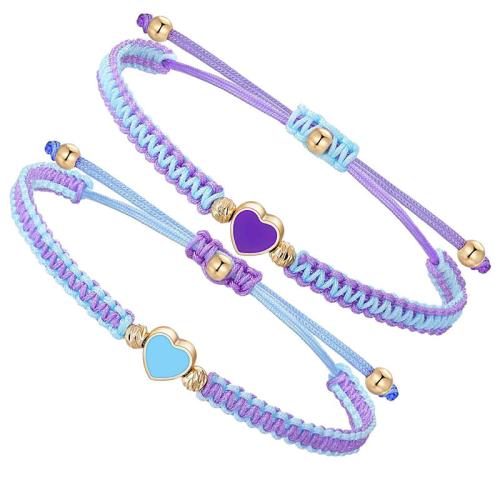 Couple Bracelet and Bangle, Tibetan Style, with Knot Cord, handmade, 2 pieces & Unisex & enamel, more colors for choice, Length:16 cm, Sold By Set