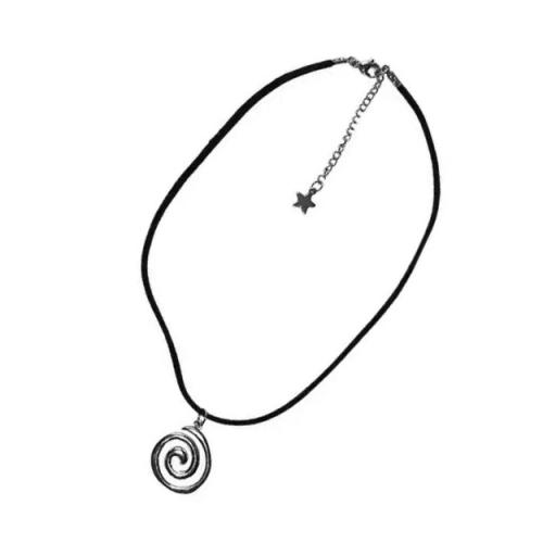 Colar de jóias de liga de zinco, with cordão de couro, with 5cm extender chain, joias de moda & para mulher, preto, comprimento Aprox 40 cm, vendido por PC