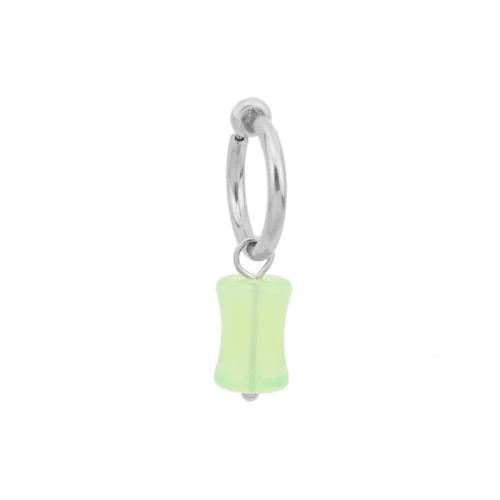 Stainless Steel Drop Earring 304 Stainless Steel with Plastic polished fashion jewelry & for woman green 30.90mm Sold By PC
