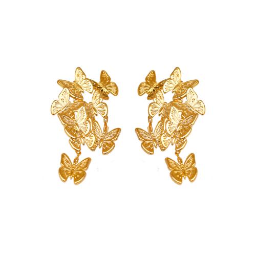 Brass Stud Earring, fashion jewelry & for woman, more colors for choice, 43x29mm, Sold By Pair