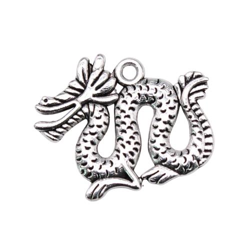 Zinc Alloy Pendants Dragon antique silver color plated vintage & fashion jewelry & DIY Sold By PC