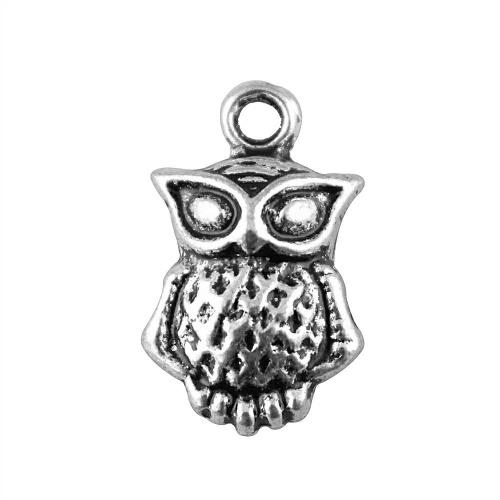 Zinc Alloy Animal Pendants Owl antique silver color plated vintage & fashion jewelry & DIY Sold By PC