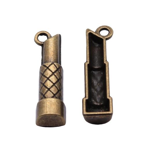 Tibetan Style Pendants, Lipstick, antique bronze color plated, vintage & fashion jewelry & DIY, 34x9mm, Sold By PC