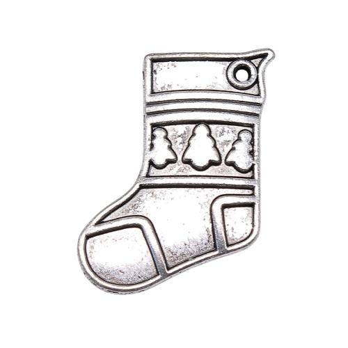 Tibetan Style Christmas Pendants, Christmas Sock, antique silver color plated, vintage & fashion jewelry & DIY, 25x20mm, Sold By PC