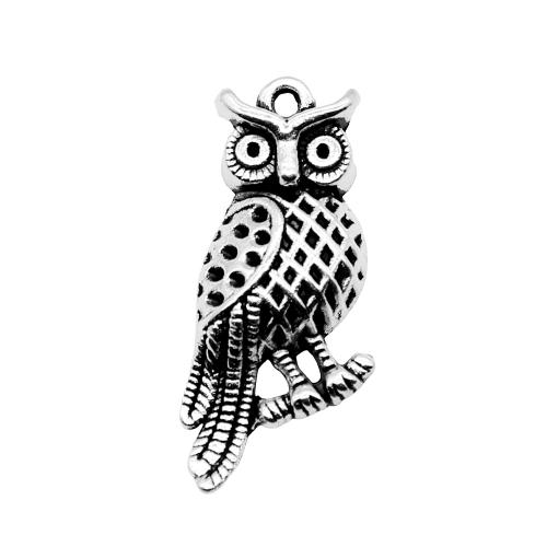 Zinc Alloy Animal Pendler, Owl, forgyldt, Vintage & mode smykker & du kan DIY, flere farver til valg, 33x15mm, Solgt af PC