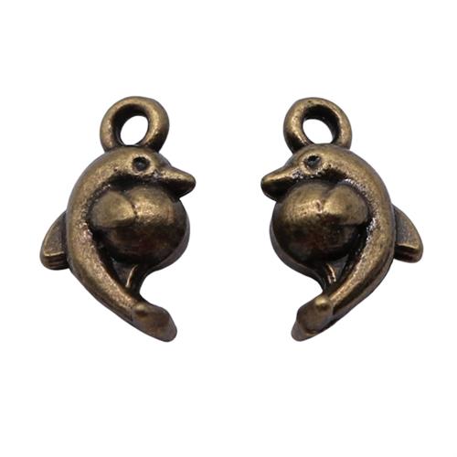 Tibetan Style Animal Pendants, Dolphin, antique bronze color plated, vintage & fashion jewelry & DIY, 15x9x5mm, Sold By PC