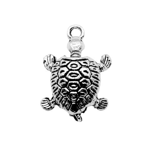 Pendentifs animaux en alliage de zinc, tortue, Plaqué de couleur d'argent, Vintage & bijoux de mode & DIY, 22x14mm, Vendu par PC