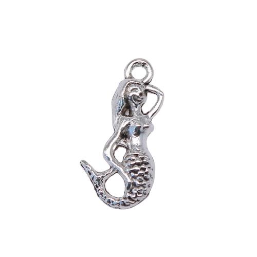 Tibetan Style Pendants, Mermaid, antique silver color plated, vintage & fashion jewelry & DIY, 23x11mm, Sold By PC