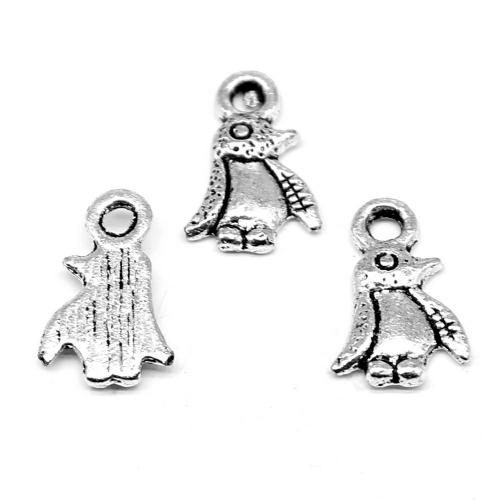 Tibetan Style Animal Pendants, Penguin, antique silver color plated, vintage & fashion jewelry & DIY, 7x11mm, Sold By PC