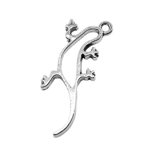 Tibetan Style Animal Pendants, Lizard, antique silver color plated, vintage & fashion jewelry & DIY & hollow, 19x32mm, Sold By PC