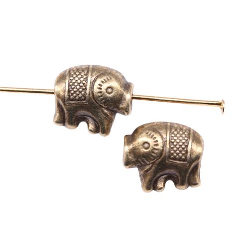 Zinc Alloy Animal Beads Elephant plated vintage & fashion jewelry & DIY Sold By PC