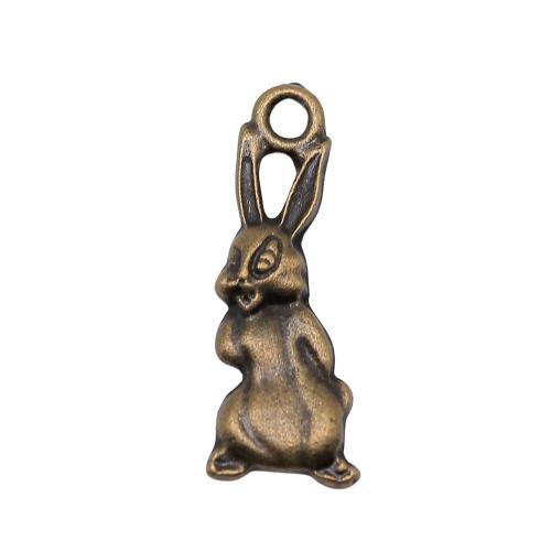 Tibetan Style Animal Pendants, Rabbit, antique bronze color plated, vintage & fashion jewelry & DIY, 25x8mm, Sold By PC
