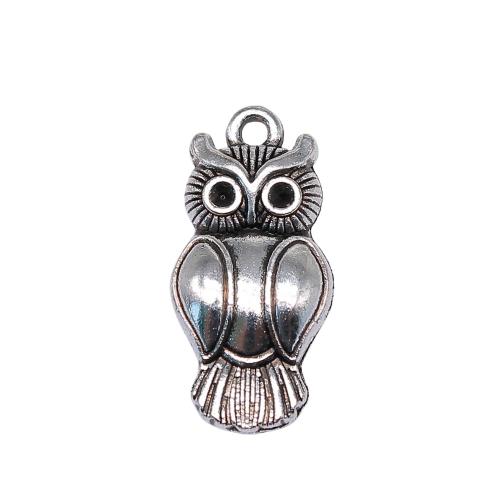 Tibetan Style Animal Pendants, Owl, plated, vintage & fashion jewelry & DIY, more colors for choice, 26x13mm, Sold By PC