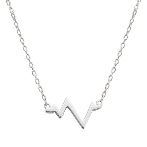 Sterling Silber Halsketten, 925er Sterling Silber, mit Verlängerungskettchen von 3.5cm, Elektrokardiographische, Modeschmuck & für Frau, Länge:ca. 43 cm, verkauft von PC