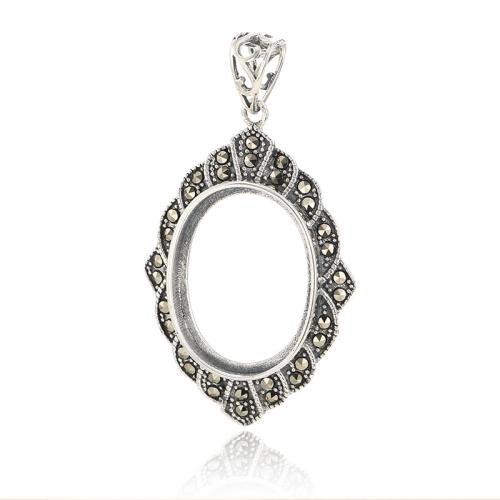 925 Sterling Silver Pendant Open Back Setting DIY Sold By PC