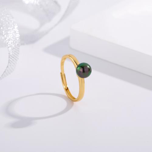 Cеребряное кольцо, 925 пробы, с Shell Pearl, ювелирные изделия моды & Женский, Много цветов для выбора, размер:7, продается PC