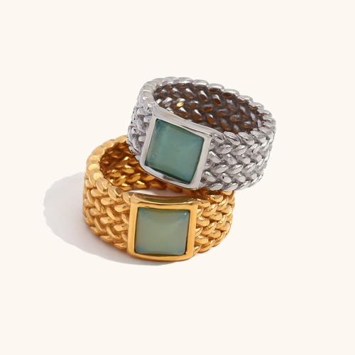 Edelstahl Ringe, 304 Edelstahl, mit Naturstein, Modeschmuck & verschiedene Größen vorhanden & für Frau, keine, verkauft von PC