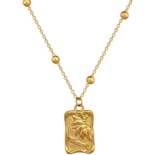 Edelstahl Schmuck Halskette, 304 Edelstahl, mit Verlängerungskettchen von 5cm, Modeschmuck & für Frau, goldfarben, 12x23mm, Länge:40 cm, verkauft von PC