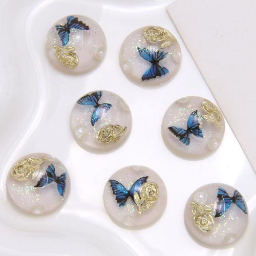 Fashion Resin Cabochons Round DIY white 19mm Sold By PC