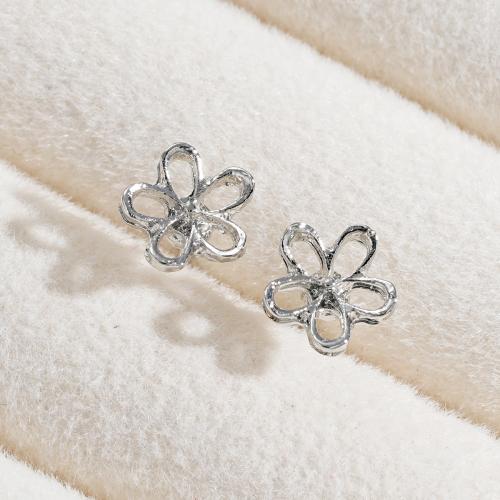 Tibetan Style Stud Earring, Flower, fashion jewelry & for woman & hollow, original color, Sold By Pair