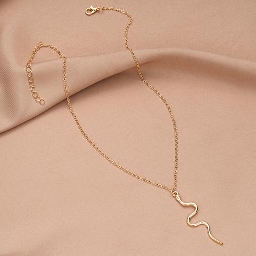 Collar de Aleación de Zinc, con 7cm extender cadena, Joyería & para mujer, color de rosa dorada, longitud:41.5 cm, Vendido por UD