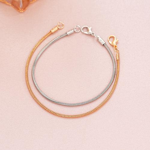 Zinc Alloy Bracelet plated 2 pieces & fashion jewelry & for woman mixed colors Length 18.3 cm Sold By Set