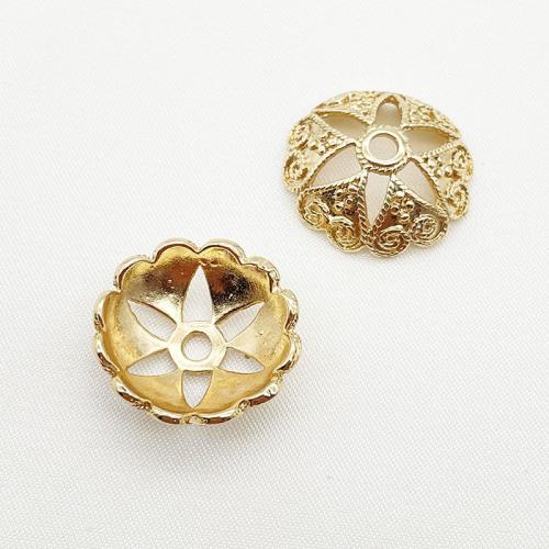Brass Bead Cap plated DIY golden Sold By Lot