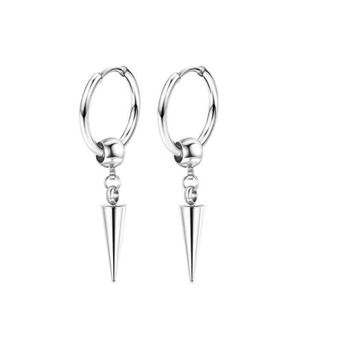 Huggie Hoop Drop Earring, 304 Stainless Steel, plated, Unisex, more colors for choice, Sold By PC