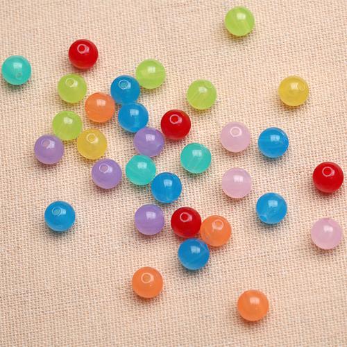 Acrylic Jewelry Beads Round DIY mixed colors Sold By Bag