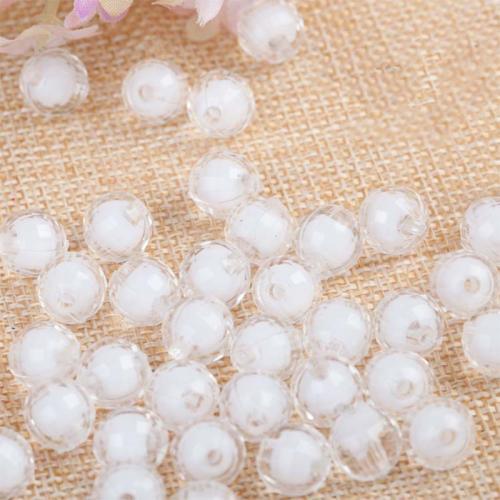 Bead in Bead Acrylic Beads, DIY & different size for choice, white, 500G/Lot, Sold By Lot