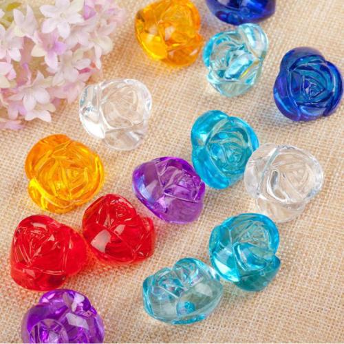 Transparent Acrylic Beads, Rose, DIY, more colors for choice, 28x20mm, 500G/Lot, Sold By Lot