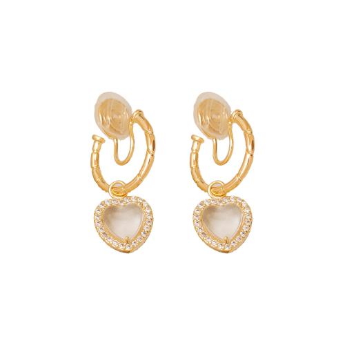 Boucles d'oreilles en laiton zircon cubique pavent, avec cristal, bijoux de mode & pavé de micro zircon & pour femme, doré, 29x10mm, Vendu par paire